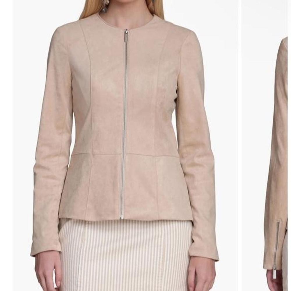 Bagatelle Cream Leather Jacket SZ M